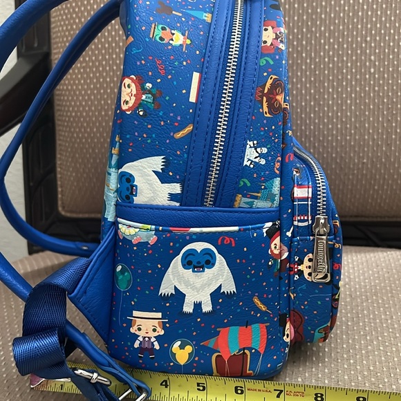 Disney Parks Loungefly Chibi character backpack NWOT royal blue multicolor - Picture 5 of 10